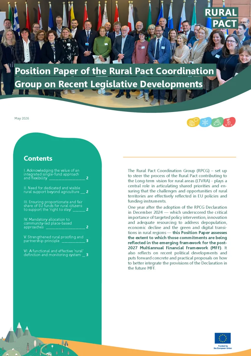 RPCG position paper on recent legislative developments