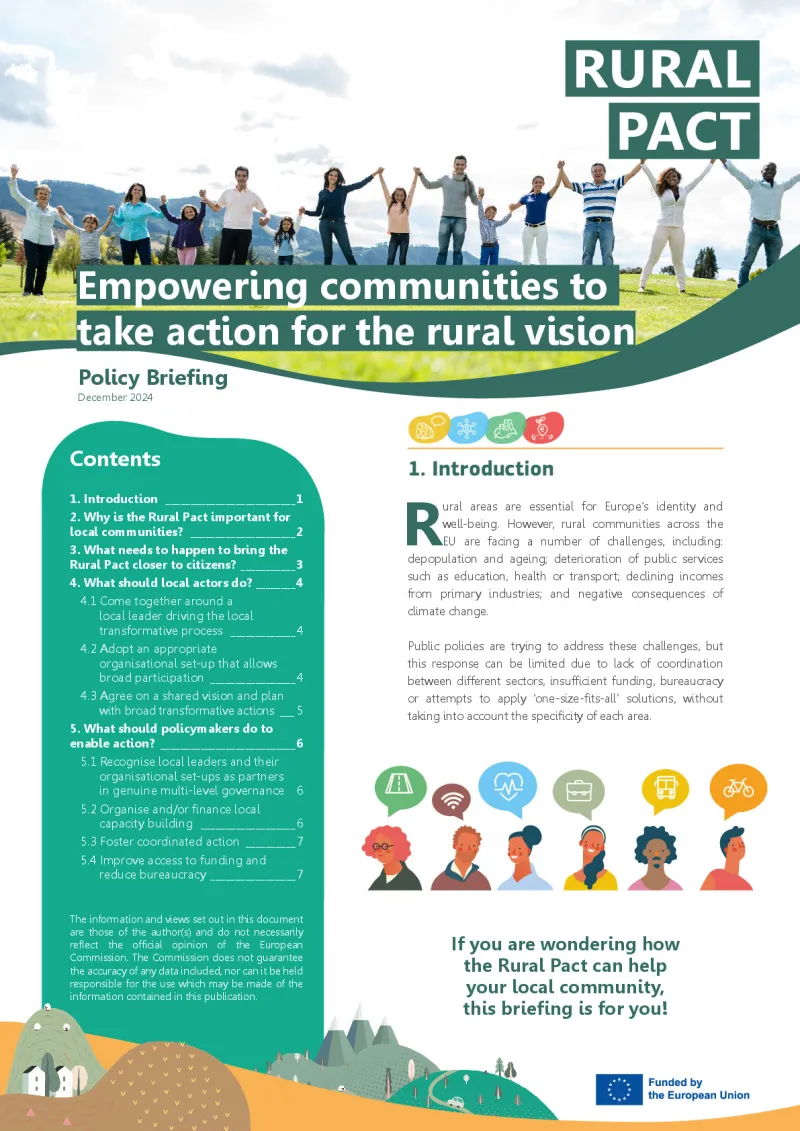 Policy Briefing ‘Empowering communities to take action for the rural vision’