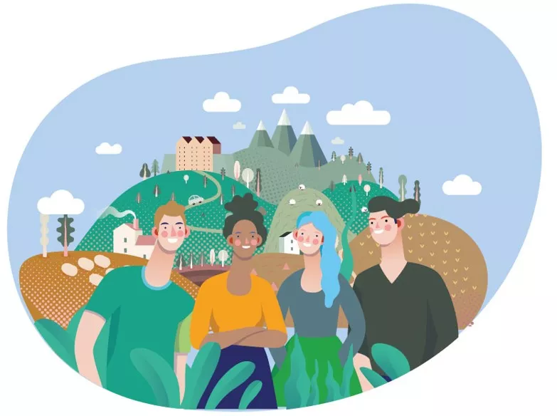 Rural landscape with Rural Pact's participants