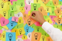 Brainstorming session with post-its.