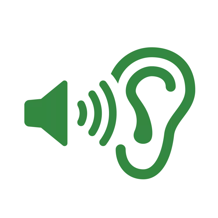 Ear listening to sound